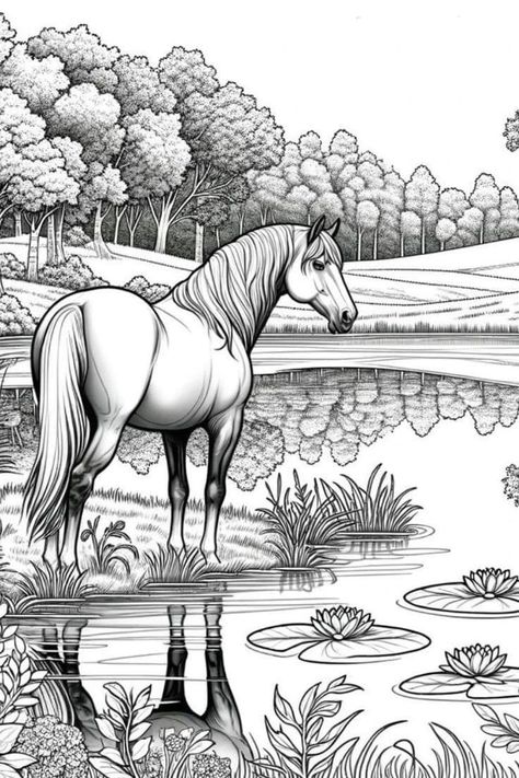 Spirit Coloring Pages, Crazy Stickers, Tree Drawing Simple, Kids Animals, Horse Coloring Pages, Horse Illustration, Horse Drawings, Graphic Design Background Templates, Drawing Images