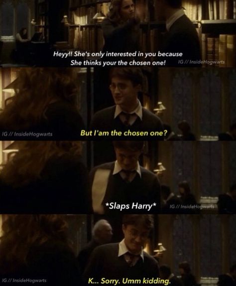 But I am the chosen one Gryffindor Pride, Harry And Hermione, Harry Potter Quotes, Comic Movies, Mischief Managed, Harry Potter Funny, Harry Potter World, Harry Potter Fantastic Beasts, Wizarding World