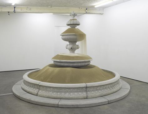 Sandfountain 2012 Prefabricated concrete fountain, sand  250 x 400 x 400 cm / 98.4 x 157.4 x 157.4 in  Klaus Weber Colorful Art Installations, Concrete Fountains, Sand Art, Sculpture Installation, Contemporary Art Gallery, Science Art, Space Art, Art Object, Installation Art