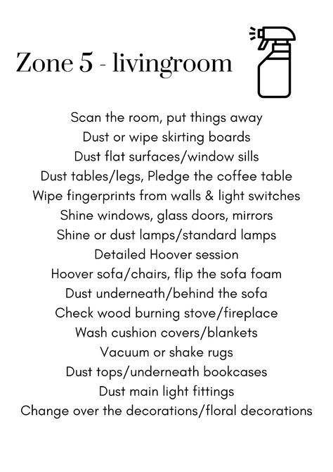 💡 PRINTABLES – ZONE 5 CLEANING/DECLUTTER LIST | DianeDenmark.com Declutter List, Fly Lady Cleaning, Fly Lady, Zone Cleaning, House Cleaning Checklist, Zone 5, Cleaning List, Woo Hoo, Household Cleaning Tips