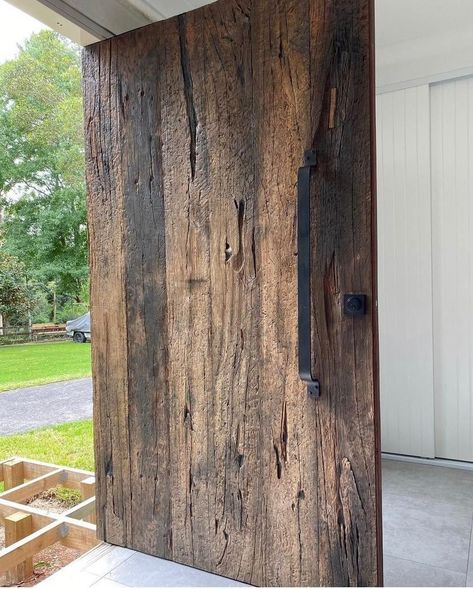 #soliddoor #windows front door design door design Rustic Wood Front Door, Sliding Farmhouse Doors Interior, Chalet Front Door, Rustic Wooden Doors Entrance, Wood Metal Door, Reclaimed Wood Front Door, Rustic Pocket Door, Rustic Wood Doors Entrance, Rustic Wooden Door