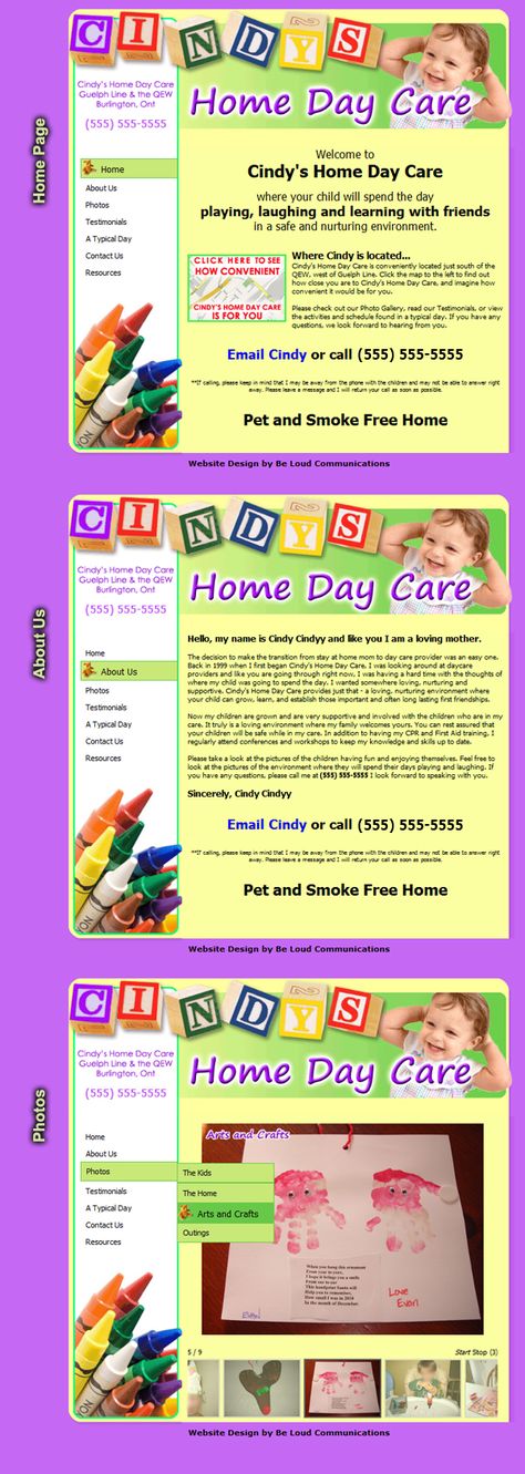 Cindy's Daycare Website Daycare Advertising Ideas, Daycare Advertising, Creche Ideas, Care Thoughts, Childcare Facility, Daycare Room Ideas, Daycare Setup, Daycare Business Plan, Home Daycare Ideas