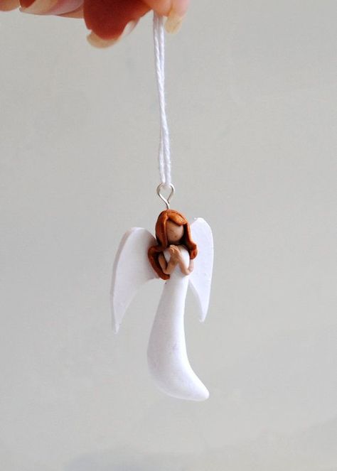 Polymer Clay Angel, Polymer Christmas, Polymer Clay Kunst, Clay Angel, Clay Christmas, Polymer Clay Ornaments, Polymer Clay Figures, Christmas Clay, Polymer Clay Christmas