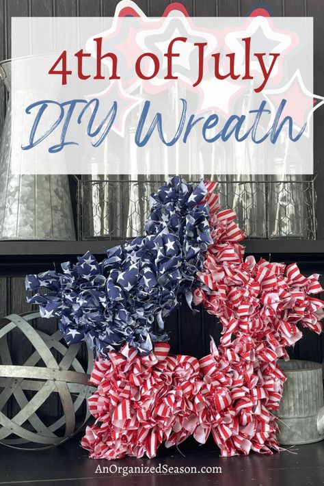 Making Ribbon Wreaths, Diy Christmas Ribbon Wreath, Star Wreath Frame, Star Wreath Form, Patriotic Wreath Diy, Diy Patriotic Wreath, Patriotic Crafts Diy, Diy Wreath Bow, Star Wreath