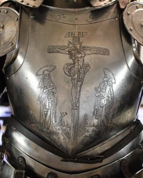 Metal Armor, Joan Of Arc, Knight Armor, Medieval Armor, Dark Ages, A Cross, Medieval Fantasy, Middle Ages, 16th Century