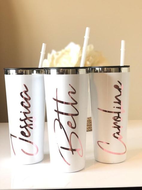 Tumbler with Straw and Lid, Personalized Large Cup, with Name, Stainless Steel Metal Name Tumbler Cups, Black Pp, Cup With Name, Monogram Tumbler, Vinyl Monogram, Thermal Bottle, Golden Design, Gold Vinyl, Circuit Projects