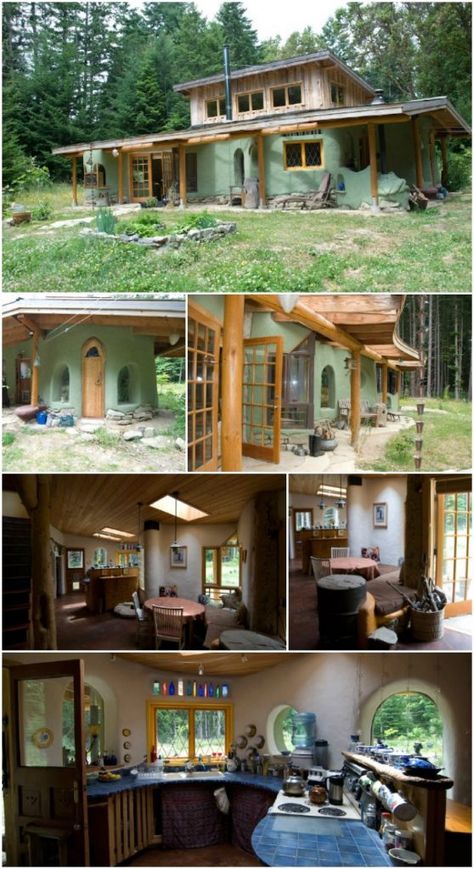 Cob House Outside, Cob And Wood House, Cob House Plans 2 Story, Cob Homes Exterior, Cobb House Plans, Cob House Plans Layout, Cobb Home, Modern Cob House, Building A House On A Budget