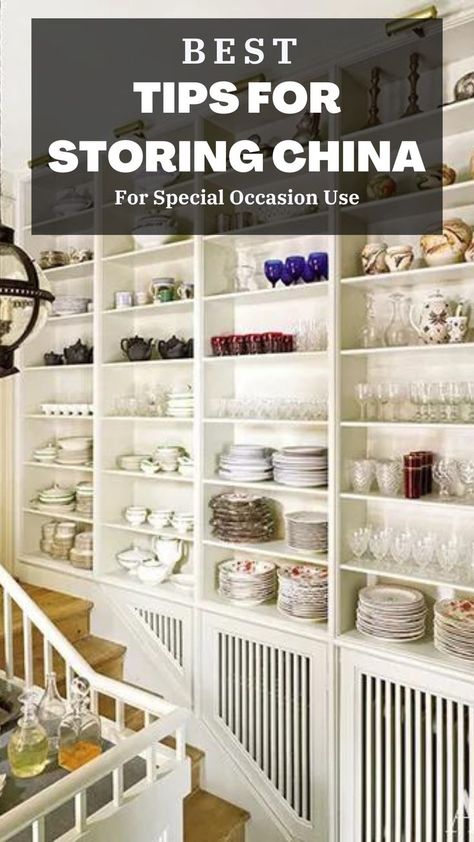 How To Store Glassware, China Organization Ideas, Ways To Display China Dishes, Organizing China Cabinet, China Closet Display, How To Store Dishes In Cabinets, Display China Ideas, Displaying Glassware Ideas, Storing China Dishes Ideas