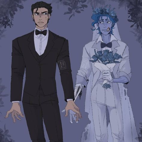 ~Redd~ on Instagram: “~The Corpse Bride Au~ (Or Groom, in this matter) . Hell yeahhhh, a new Jotakak au! This is my new favorite piece by far😈😈Just the entire…” Disney Characters Genderbend, Corpse Bride Art, The Corpse Bride, Tim Burton Art, Creepypasta Cute, Tim Burton Movie, Jojo's Bizarre Adventure Anime, Pinturas Disney, Corpse Bride