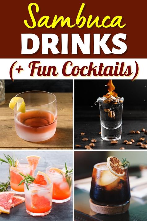 Show off your fancy mixology skills with these easy and delicious Sambuca drinks. If you're a fan of licorice, you'll love these anise-heavy cocktails. Sambuca Drinks, Grapefruit Cocktail, Italian Drinks, Easy Drink Recipes, Unique Cocktails, Boozy Drinks, Shot Recipes, Cocktail Drinks Recipes, Coffee Tasting