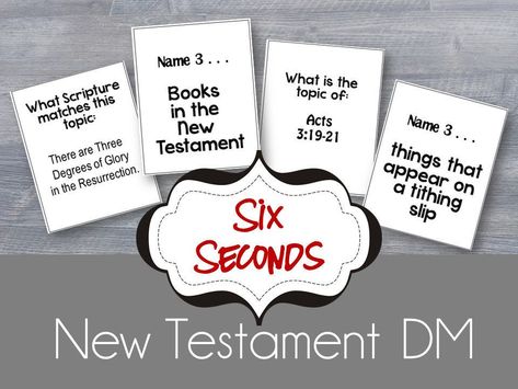 Six Seconds Doctrinal Mastery New Testament Game - LDS Seminary Class - Printable - 6 seconds - Scripture Study Tool - Mormon Version by PinkTypewriterInk on Etsy Doctrinal Mastery Book Of Mormon, Lds Seminary Book Of Mormon, Doctrinal Mastery Games Book Of Mormon, Doctrinal Mastery Games, Seminary Games, Covenants Lds, Doctrinal Mastery, Lds Seminary, Spit It Out