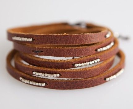 Leather And Beads Bracelet, Brown Leather Beaded Bracelets, Brown Beaded Leather Bracelets, Handmade Leather Beaded Bracelets For Festivals, Artisan Beaded Leather Bracelet For Festivals, Beaded Leather Bracelet - Perfect Gift, Diy En Cuir, Diy Leather Bracelet, Chocolate Leather