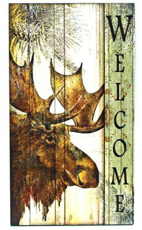 Splash International Welcome Moose Sign Hanging Welcome Sign, Wood Welcome Sign, Moose Silhouette, Moose Lodge, Moose Head, Western Wall, Winter Cabin, Western Homes, Friend Gifts