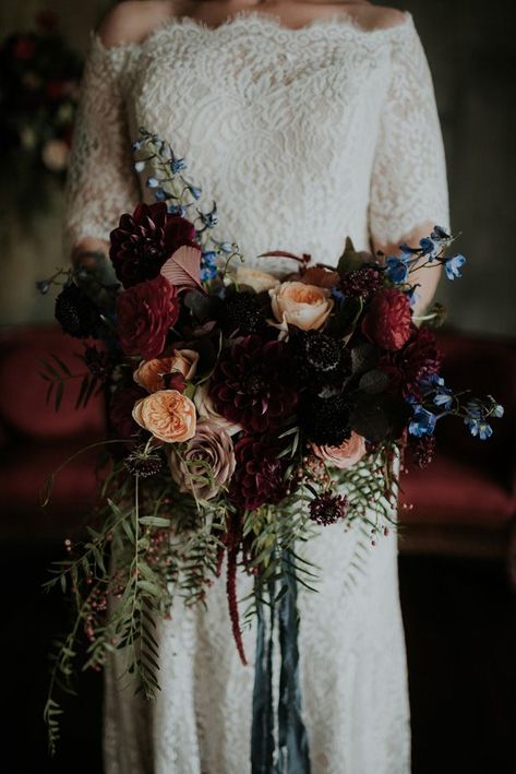 Moody Wedding Bouquet, Moody Wedding Flowers, Jewel Tone Wedding, Goth Wedding, Dark Wedding, Jewel Wedding, Moody Wedding, Breathtaking Wedding, Wedding Flower Inspiration