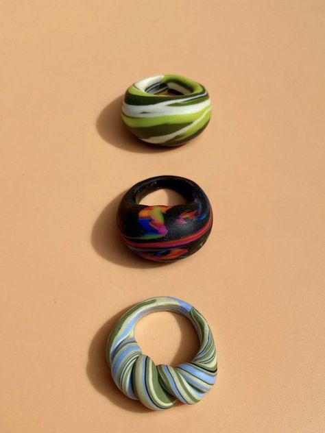 Polymer Clay Ring Ideas, Polymer Clay Rings Diy, Polymer Clay Rings, Fimo Ring, Diy Clay Rings, Cement Jewelry, Boho Jewelry Diy, Polymer Clay Ring, Clay Rings