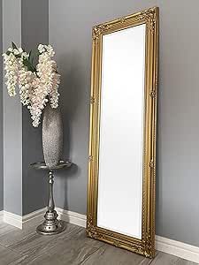 Vintage Style Mirror, Gold Floor, Hall Mirrors, Tall Mirror, Mirror Antique, Shabby Chic Mirror, Mirror Room, Chic Mirror, Full Length Mirror Wall