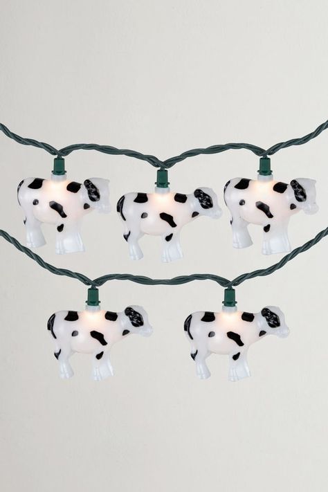 White and Black Cow 6ft String Lights