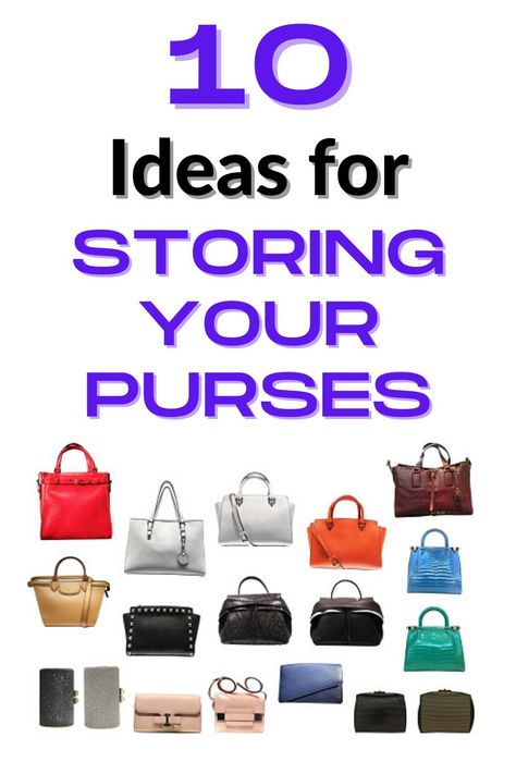 Storing Purses In Small Spaces, Purses Display Ideas, How To Display Purses In Closet, Storing Purses In Closet, Store Purses In Closet Ideas, How To Store Purses In Small Space, Organize Purses Small Space, Ikea Purse Storage Ideas, Pocketbook Storage Ideas