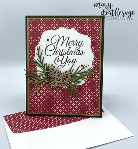 Stampin’ Up! Holly Jolly Christmas Season for the Happy Inkin Thursday Blog Hop | Stamps – n - Lingers Create Christmas Cards, Simple Christmas Cards, Holly Jolly Christmas, Beautiful Christmas Cards, Homemade Christmas Cards, Christmas Card Crafts, Card Sentiments, Card Pattern, Stampin Up Christmas