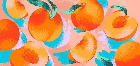 March Graphic Design, Peach Illustration, Peach Art, Summer Illustration, Fruit Illustration, Trendy Wallpaper, Learning Design, Penguin Random House, Hydro Flask