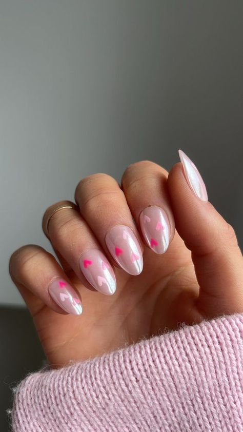 Vday Nails, Milky Nails, February Nails, Colorful Nails, Smink Inspiration, Her Nails, Heart Nails, Dream Nails, Pretty Acrylic Nails