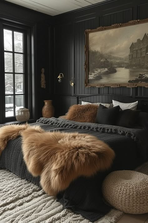 Charm Aesthetic, Earthy Bedroom, Aesthetic House, Moody Bedroom, Dark Bedroom, Dark Home Decor, Dark Home, Bedroom Refresh, Master Bedrooms Decor