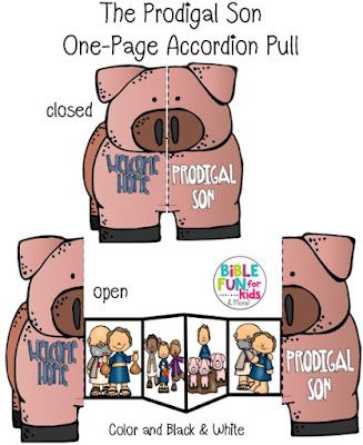 The Prodigal Son Accordion Pull | Bible Fun For Kids Craft For Prodigal Son, Prodigal Son Story Pictures, Parable Of The Prodigal Son Craft, Daniel Bible Lessons For Kids, Prodigal Son Preschool, Prodigal Son Craft Preschool, The Prodigal Son Craft, Prodigal Son Activity, Prodigal Son Craft