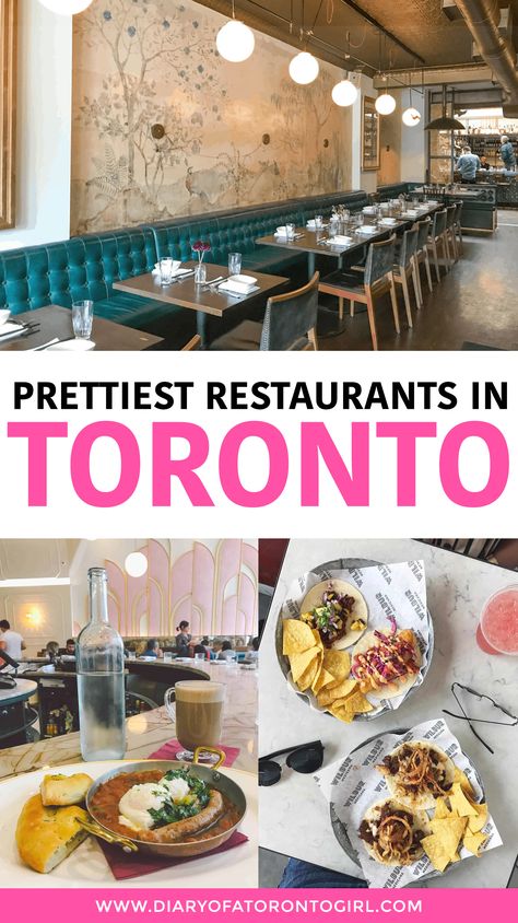 Things To Do In Toronto Canada In The Fall, Toronto Food Bucket List, Toronto Restaurants Aesthetic, Toronto Guide, Toronto Canada Restaurants, Weekend In Toronto, Canada Restaurants, Toronto Trip, Pink Places