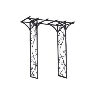 76-in W x 84-in H Powder-Coated Traditional Garden Arbor Black Metal Gate, Diy Arch, Pergola Diy, Garden Centerpiece, Rose Arbor, Metal Gate, Cheap Pergola, Metal Pergola, Garden Vines