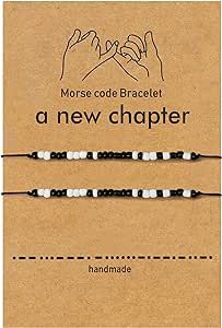 PRICES MAY VARY. Morse Code Bracelet - Morse Code is an alphabet or code in which letters are represented. Each character Is represented by a unique sequence. How to decode the bracelet - You simply have to realize that each white bead represent dot, and the black bead is dashe. Adjustable Size - The length is 4"-9",no worried about size,Adjust slip-on Smooth rope allows wearers to create the perfect fit,idea for Woman, Yougth, Teens, Boys, Little Girls. This Morse Code handmade bracelets set ca Merry Chrysler, Boy And Girl Friendship, Friends Couple, Relationship Bracelets, Yarn Bracelets, Best Friend Couples, Couples Accessories, Girl Friendship, Boys Jewelry