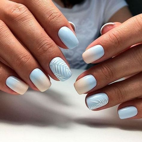 Rounded Acrylic Nails, Light Colored Nails, Light Nails, Ombre Acrylic Nails, Her Nails, Ombre Nail Designs, Square Acrylic Nails, Manicure Y Pedicure, Cool Nail Designs