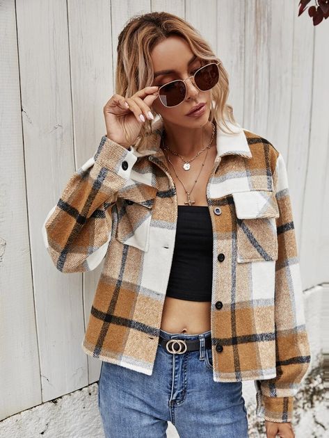 Single Breasted Coat, Saint John, Casual Vest, Single Breasted Jacket, Plaid Fashion, Plaid Jacket, Look Casual, Long Shirt, Crop Jacket