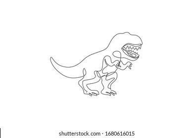 Simple Jurassic Park Tattoo, Single Line Dinosaur Tattoo, T Rex Outline, Dinosaur Line Drawing, Dinosaur Line Art, Art Big Canvas, Scared Of Needles, Rex Tattoo, T Rex Tattoo