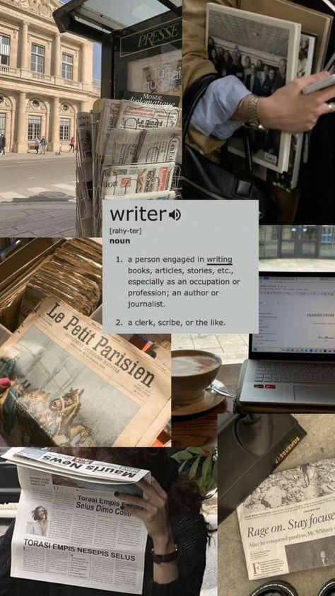 #journalist #vibes #aesthetic #newspaper #writer #shuffle #moodboard #newyorktimes #yale #journal #magazine #tubloidnewspaper #writing Aesthetic Newspaper, Writer Career, Author Dreams, Journalism Career, Aesthetic Writing, Job Inspiration, Writer Jobs, My Future Job, Journal Magazine