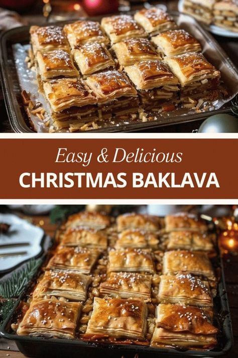 THE BEST CHRISTMAS BAKLAVA Greek Baklava Recipe Traditional, Christmas Baklava Recipe, Baklava Recipe Greek, Baklava Recipe Pistachio, Phyllo Baklava, Filo Dough Recipes Desserts, Baclavale Recipes Greek, Christmas Traditional Food, Slovak Nut Roll Recipe