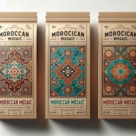 Transform your spice collection with “Moroccan Mosaic” packaging! 🌟 Featuring eco-friendly materials, intricate *zellij* patterns, and vibrant colors, each spice tells a story of luxury and heritage. Accentuated with gold foil and elegant typography, these packages are as beautiful as the flavors they contain. Discover the essence of Morocco, one spice at a time. 🌶️ #MoroccanMosaic #SpicePackaging #EcoFriendlyDesign #LuxuryPackaging Cocktail Book Design, Spice Collection, Moroccan Spices, Cross Stitch Geometric, Social Media Advertising Design, Cocktail Book, Elegant Typography, Moroccan Pattern, Tea Culture