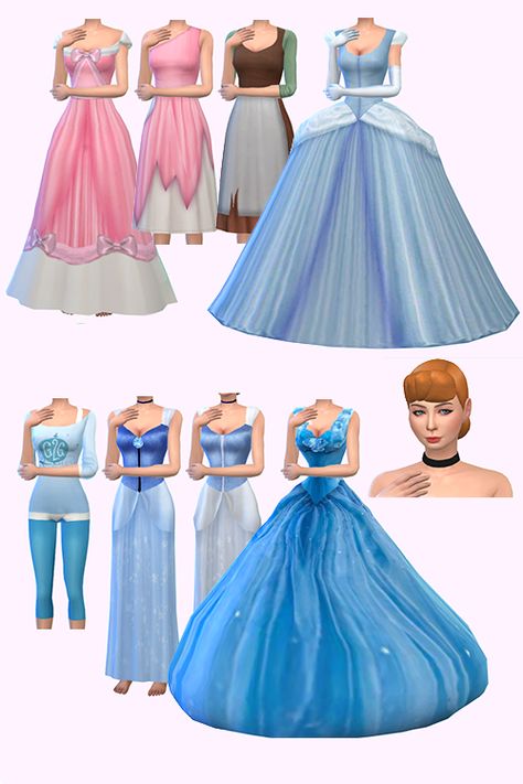 FrelianKnight13 — miss-s-sims4: Cinderella Disney Hi! I write... Sims 4 Cinderella, Cinderella Pink Dress, Disney Princess Challenge, Cinderella Gown, Cinderella Outfit, Tale Dress, Medieval Princess, Disney Challenge, A Cartoon Character