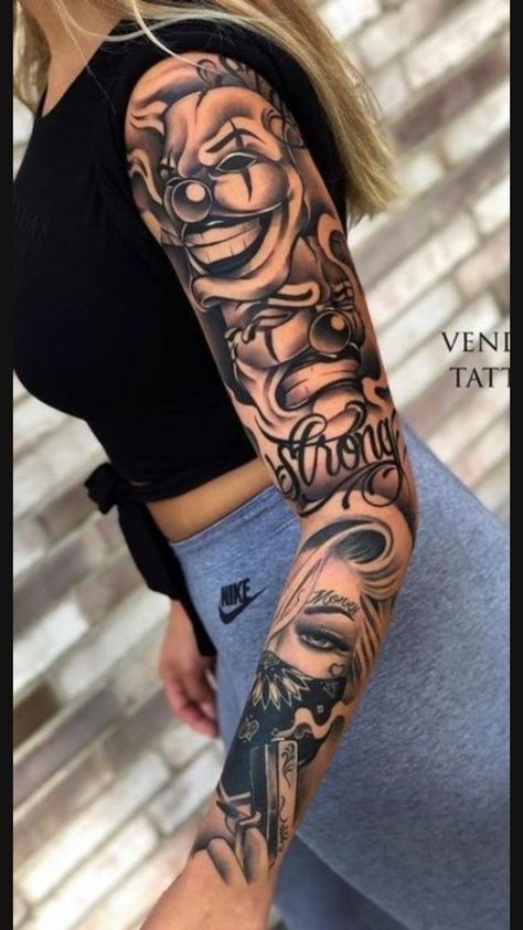 Chicano Tattoos Sleeve, Gangsta Tattoos, Hand Tattoos For Girls, Girls With Sleeve Tattoos, Forarm Tattoos, Chicano Tattoos, Forearm Sleeve Tattoos, Inspiration Tattoos, Leg Tattoos Women