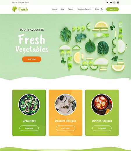 Website Design Shop, Health Website Design, Website Branding Design, Cooking Website, Healthy Design, Fresh Recipe, Recipe Website, Advanced Typography, Branding Website Design