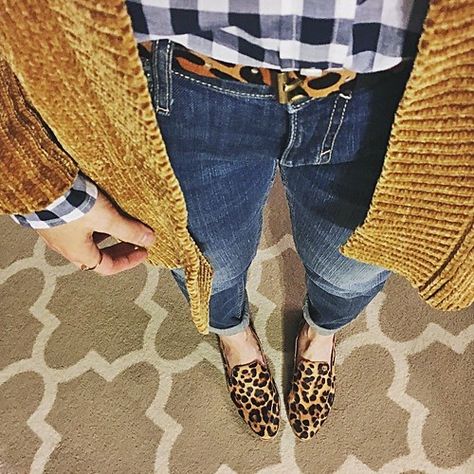 Leopard Loafers Outfit, Cropped Cardigan Outfit, Leopard Print Loafers, Leopard Loafers, Loafers Outfit, Sweater Trends, Target Style, World One, Pointed Toe Flats