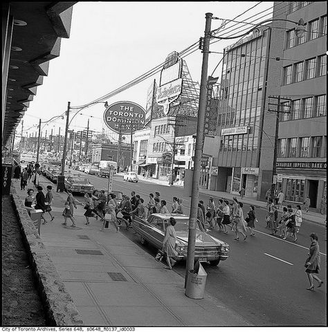 Yonge Street outside Eglinton station by Toronto History, via Flickr Ask The Dust, Toronto Images, Vintage Toronto, Old Toronto, Mega City, Yonge Street, Toronto City, Canada Eh, Canadian History