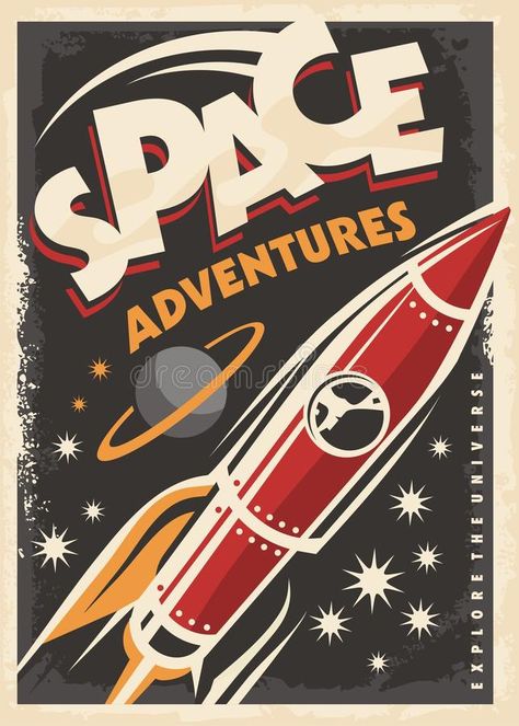 Space adventures, retro poster design. Space adventures, retro poster with space #Sponsored , #ad, #AD, #adventures, #space, #design, #Space Retro Ads Poster, Rocket Poster, Retro Space Posters, Vintage Space Poster, Poster Space, Retro Kunst, Space Illustration, Space Poster, Picture Collage Wall