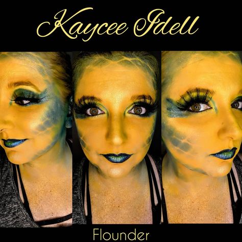 Inspired by Flounder from Little Mermaid Flounder Makeup, Little Mermaid Makeup, Makeup Corner, Little Mermaid Costume, Mermaid Makeup, Mermaid Costume, Little Mermaid, Makeup Inspo, The Little Mermaid