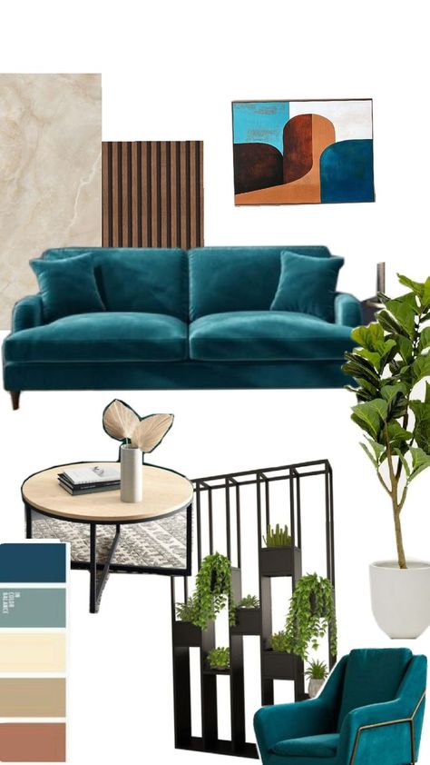 elements brown cream greens n teal Mood Board, Cream, Living Room