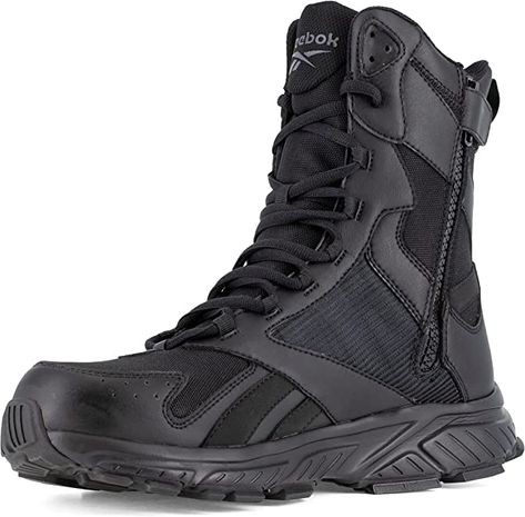 Amazon.com: Reebok Work Men's Hyperium Tactical Construction Boot, Black, 10 : Clothing, Shoes & Jewelry Black Military Boots, Tactical Fashion, Mens Work Shoes, Tactical Shoes, Shoes Drawing, Military Tactical, Work Boots Men, Functional Fashion, Tactical Boots