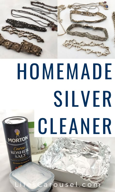 Homemade Silver Cleaner, Diy Jewelry Cleaner, Cleaning Tarnished Silver, Homemade Jewelry Cleaner, Jewelry Cleaner Diy, Tarnished Silver Jewelry, Baking Soda Benefits, Clean Fast, Silver Jewelry Cleaner