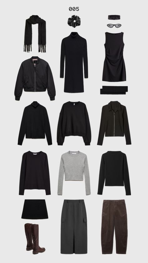 Autumn + winter minimalist capsule wardrobe in black, grey, and brown.   —  #outfitinspo #outfit #ootd #fashion #outfitideas #outfits #elevatedbasics #fitinspo #streetstyle #outfitgrid #minimalistfashion #minimalism #capsulewardrobe Brown And Grey Outfit, Capsule Wardrobe Black, Minimalist Capsule Wardrobe, Outfit Grid, Elevated Basics, Fitness Inspo, Minimalist Fashion, Black Grey, Capsule Wardrobe