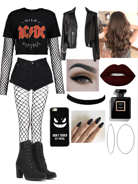 Punk Rock Concert Outfit, Rocker Girl Outfits, Metal Concert Outfit, Rock Concert Outfit, Punk Rock Concert, Concert Outfit Fall, Concert Outfit Rock, Metal Concert, Outfit Rock