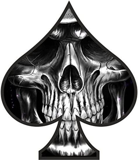 Ace Of Spades, Playing Card, Skull Tattoo, Black