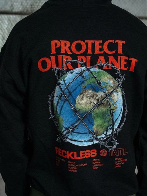 Environmental awareness sweater Streetwear Tshirt Design Graphics, Planet Sweater, Streetwear Tshirt Design, Apparel Design Inspiration, Protect Our Planet, Graphic Shirt Design, Streetwear Graphic Tees, Cool Shirt Designs, Trendy Shirt Designs